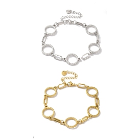 304 Stainless Steel Ring Link Chain Bracelets for Women