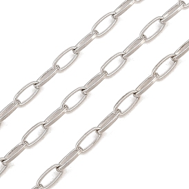 Brass Paperclip Chains, Soldered, with Spool, Long-Lasting Plated, Rack Plating, Lead Free & Cadmium Free