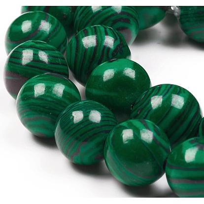 Synthetic Malachite Beads Strands, Round