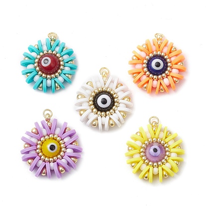 Круглые подвески из полимерной глины и стекла ручной работы с эффектом сглаза