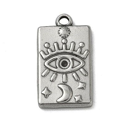 304 Настройки горный хрусталь из нержавеющей стали кулон, прямоугольные