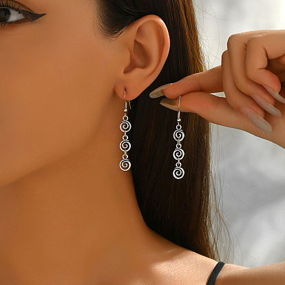 Серьги-гвоздики со спиралью из сплава и железа