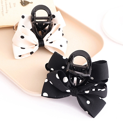 Пластиковые заколки для волос с бантом, аксессуары для волос для женщин и девочек, полька точка рисунок