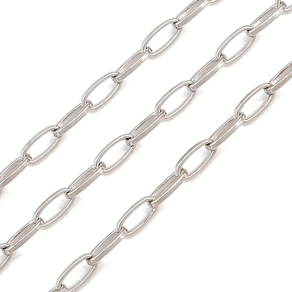 Brass Paperclip Chains, Soldered, with Spool, Long-Lasting Plated, Rack Plating, Lead Free & Cadmium Free