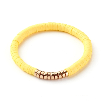 Polymer Clay Beads, Sun Yellow, 4mm Heishi Disk