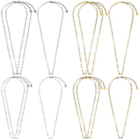 12 шт. 4 стили 304 цепочки-скрепки из нержавеющей стали