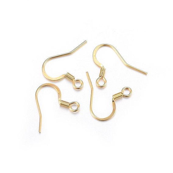 304 из нержавеющей стали французских крючков серьги, плоские крючки для серег, провод уха, с горизонтальной петлей