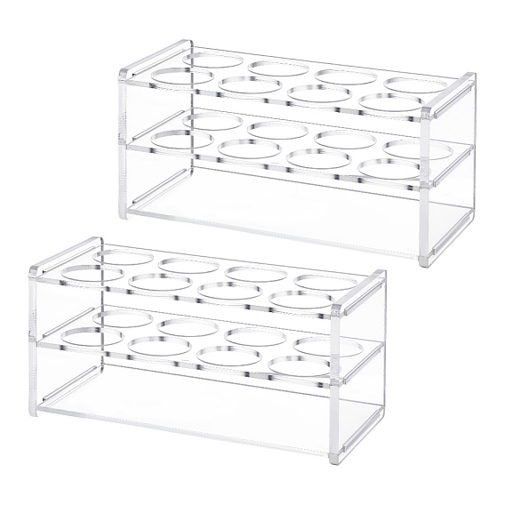 2шт. 8 акриловые подставки для демонстрации пробирок, многофункциональная стойка для держателей, прямоугольные