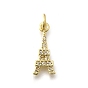 Латунные микропаве прозрачные подвески с фианитом, без кадмия, без никеля и без свинца, эйфелева башня подвески