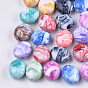Acrylic Beads, Imitation Gemstone Style, Two Tone, Oval