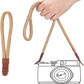 Nbeads 2Pcs 2 Style Nylon Camera Neck Straps & Wristlet Straps, Camera Tether, with PU Leather End Cover & Iron Key Rings