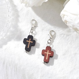 2шт. подвесные кресты из натурального дерева, с цинковым сплавом застежками омаров коготь