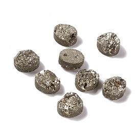 Galvanoplastie naturelle cabochons druzy agate, l'imitation de la pyrite, ovale