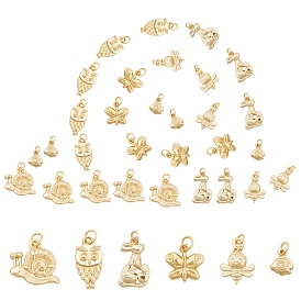 SUNNYCLUE 36Pcs 6 Styles Alloy Pendants, Long-Lasting Plated, with Jump Rings, Mixed Shapes