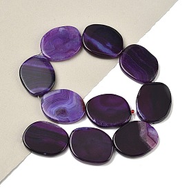 Полосатый агат / полосатый агат, окрашенные, овальные