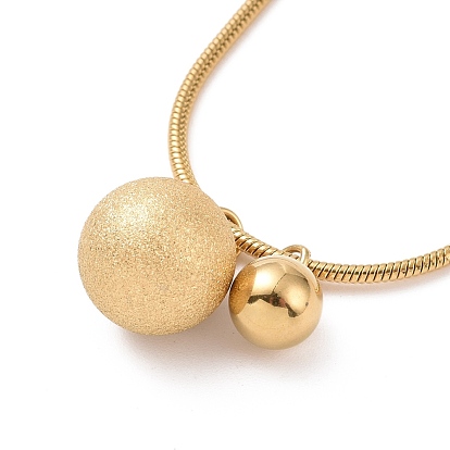 Ion Plating(IP) 304 Stainless Steel Double Round Ball Pendant Necklace for Women