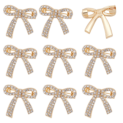 10 шт. броши из сплава со стразами в форме банта для рюкзака