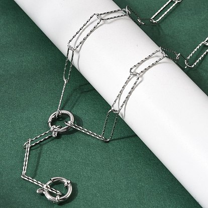 5мм 201 Цепочка из нержавеющей стали в виде скрепки, унисекс, не тускнеет