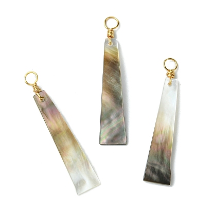 Оболочки губ натуральный черный подвески, трапециевидные подвески с экологически чистыми круглыми петлями из медной проволоки