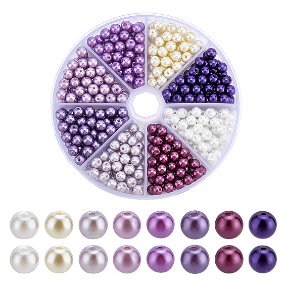 Перламутровый Стекло жемчужные бусины круглые