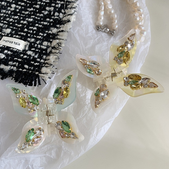 Заколки для волос с когтями из ацетата целлюлозы (смола), бабочка