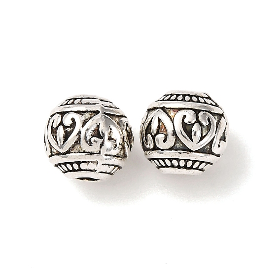 Сплавочные овальные бусины тибетского стиля , круглые с сердца шаблона