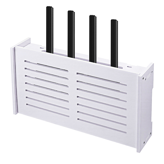 PVC Wall-mounted Router Storage Box, Rectangle