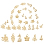 36Pcs 6 Styles Alloy Pendants, Long-Lasting Plated, with Jump Rings, Mixed Shapes