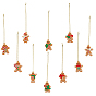 Christmas Theme Plastic Pendant Decorations, with Rope, Gingerbread Man