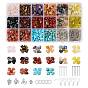 DIY Mixed Stone Chip Beads Jewelry Set Making Kit, Including Natural & Synthetic Mixed Stone Chip Beads, Alloy Pendant & Bead, Brass Earring Hook & Jump Ring, Copper Wire, Iron Pin, Crystal Thread