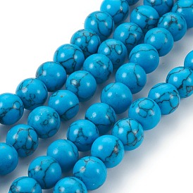 Synthetic Turquoise Beads Strands, Round