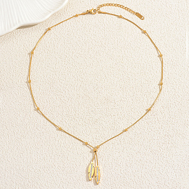 Женские лариаты из нержавеющей стали с микропаве из прозрачных кубических цирконий