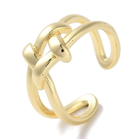 Brass Cuff Rings, Long-Lasting Plated, Rhombus