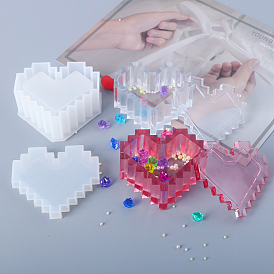Силиконовые формы в виде сердечек, формы для хранения, для уф-смолы, изготовление изделий из эпоксидной смолы