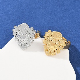 304 регулируемые кольца для женщин в форме сердца из нержавеющей стали, святое сердце