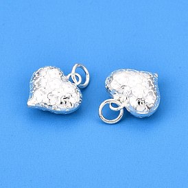 Drawbench 925 Sterling Silver Heart Charms, with Jump Rings