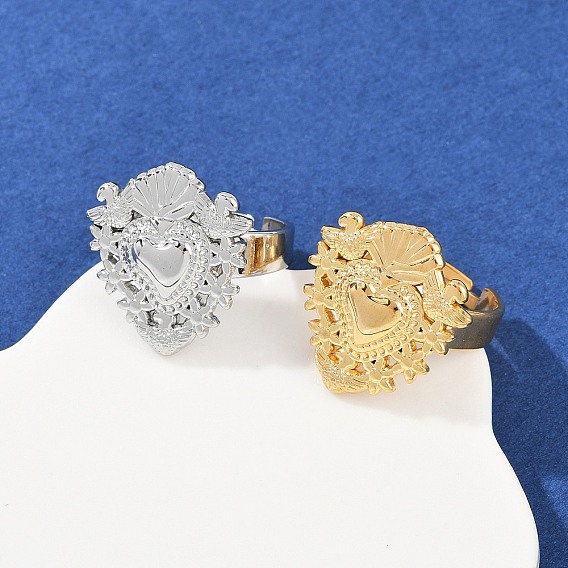 304 регулируемые кольца для женщин в форме сердца из нержавеющей стали, святое сердце