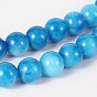 Hebras redondas perlas de jade blanco natural,, teñido