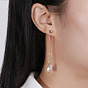 925 Sterling Silver Dangle Earrings, Natural Pearl Tassel Earrings for Women, with S925 Stamp