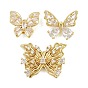 Латунные микропаве из прозрачного кубического циркония, бабочка