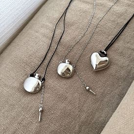 Кулон из сплава на вощёном шнурке для женщин, платина