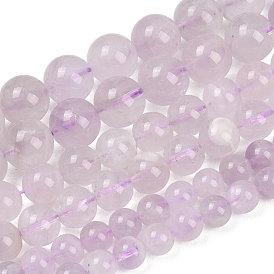 Нити бусин из натурального лавандового аметиста, круглые
