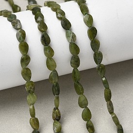 Бусы из натурального канадского нефрита, слеза, граненые