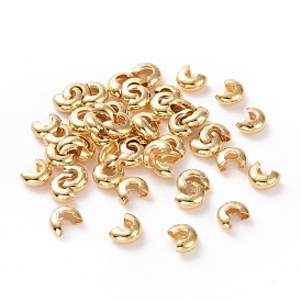 Brass Crimp Bead Covers, Lead Free & Cadmium Free & Nickel Free, Ringent Round
