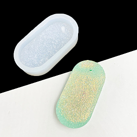 Imitation Embedded Rhinestone Rounded Rectangle Pendant Silicone Molds, Resin Casting Molds, for UV Resin & Epoxy Resin Jewelry Making