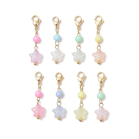 Подвесные украшения в виде акриловых звезд, подвески с застежкой-клешней в виде лобстера для украшений сумок