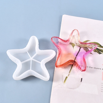 Dish Tray Silicone Molds, Large Starfish Storage Box Epoxy Casting Mould, for DIY Trinket Container/Fruit Snack Plate
