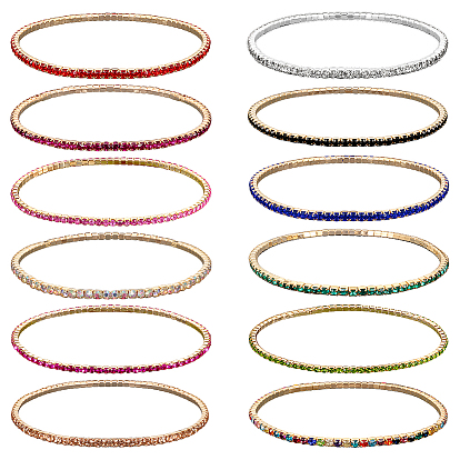 12шт. 12 цвета сплава браслеты-цепочки с чашечками и стразами для женщин