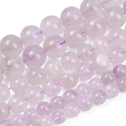 Нити бусин из натурального лавандового аметиста, круглые