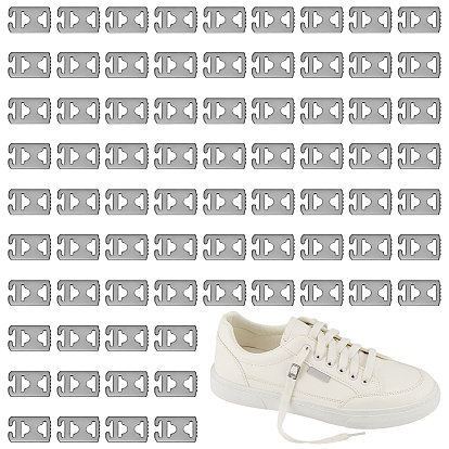 100шт. пряжка для шнурков из нержавеющей стали без завязывания, для детей и взрослых спорт бег ленивая пряжка шнурка